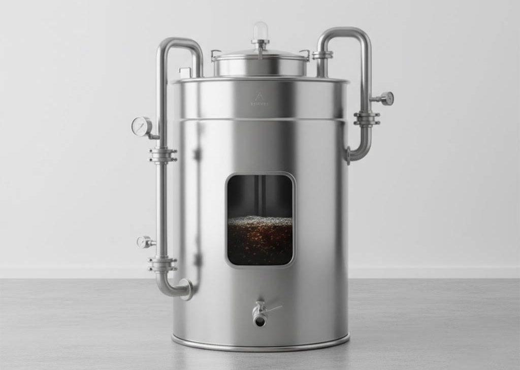 Tanque hermético para la fermentación de café anaeróbico